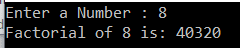 Factorial of a number using Recursive Function in C#