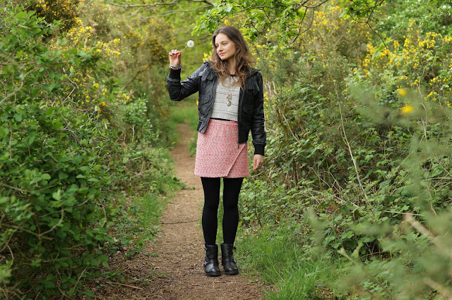 girl in biker jacket and boots