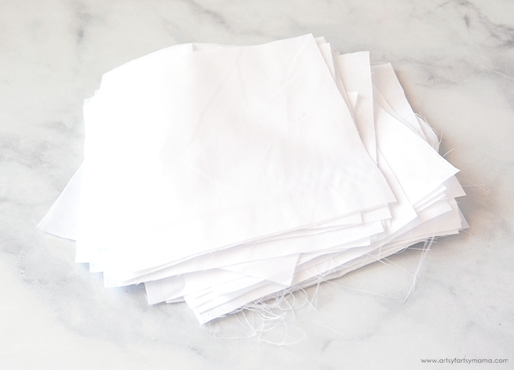 Stack of fabric squares