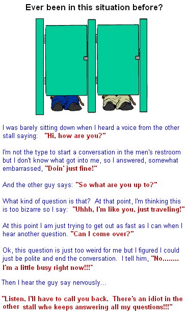 Toilet conversation