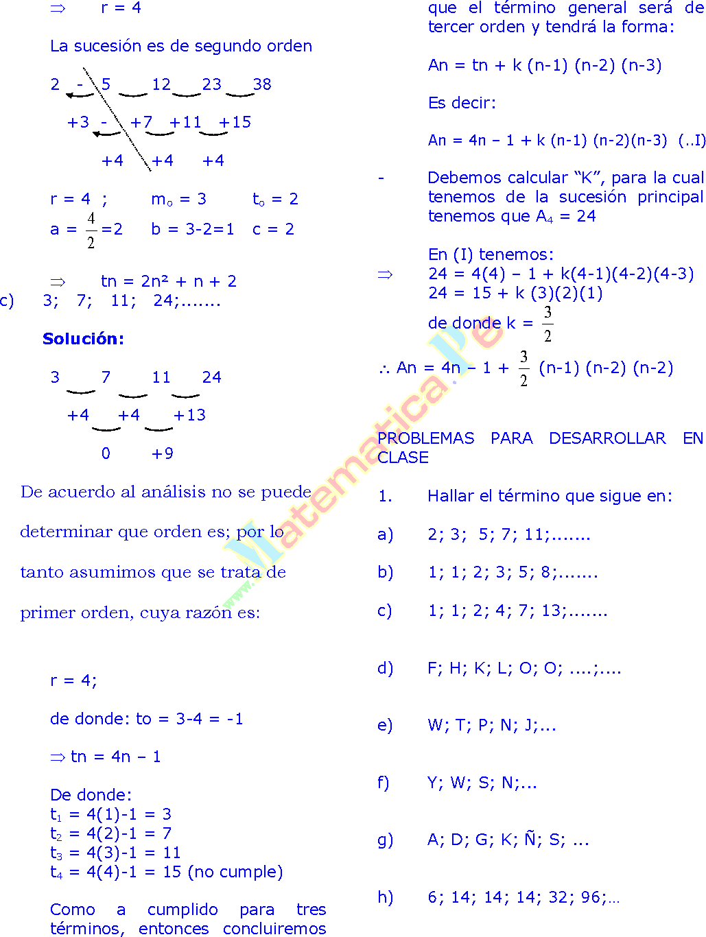 Sucesiones Numéricas Ejercicios Resueltos De Razonamiento