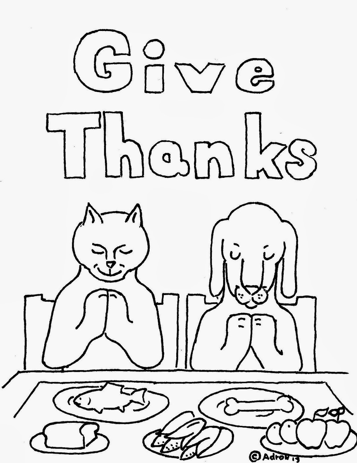 Download Coloring Pages for Kids by Mr. Adron: Animals Give Thanks ...
