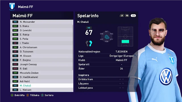 Matěj Chaluš Face For eFootball PES 2021