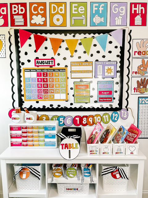 Looking through classroom decor themes? Check out this simple, modern decor resource, perfect for elementary, middle, or even high school classrooms! This fun rainbow look with a touch of modern and pop music is perfect for your classroom! The Modern Pop of Color Classroom Decor will make your classroom feel happy, fun, clean, and organized. This bundle of modern classroom decor would pair perfectly with black and white decor or any colors you already have. Click the picture to see all the pieces included! #classroomdecor #modernclassroom