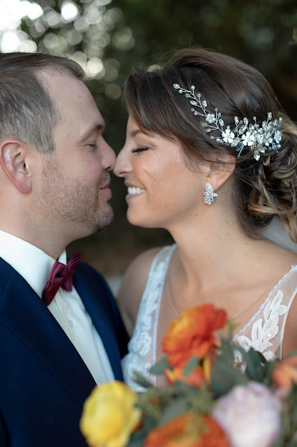 Intimate moments between bride and groom at destination wedding.