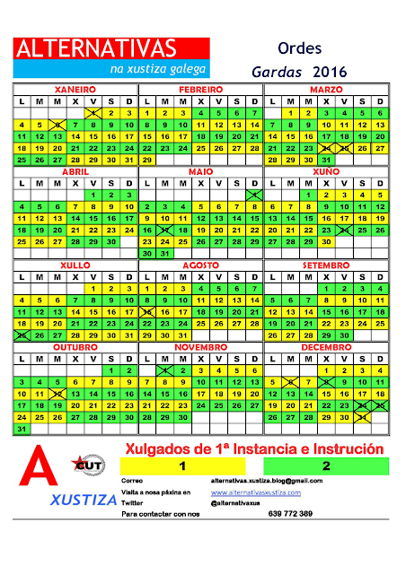 Ordes. Calendario gardas 2016