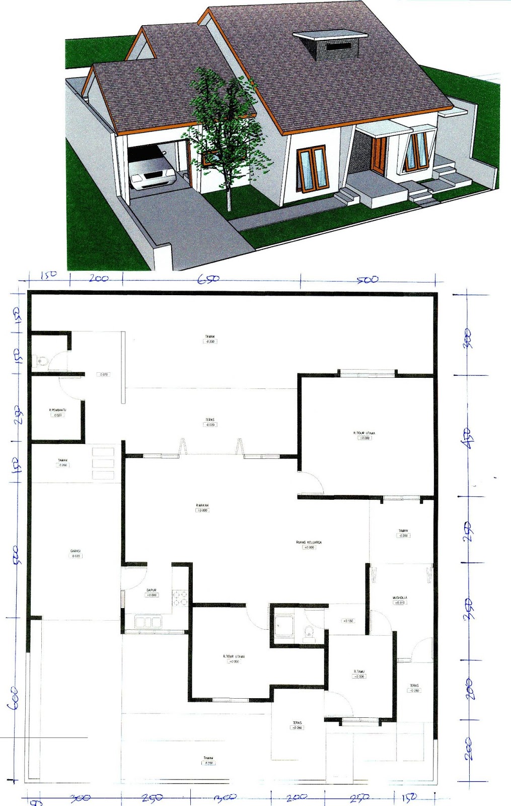 20 Denah Arsitektur Rumah Minimalis Sisi Rumah Minimalis