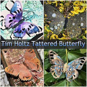 Tim Holtz Sizzix Tattered Butterfly Distress Oxide Sprays Alcohol Pearls Tutorial by Sara Emily Barker https://frillyandfunkie.blogspot.com/2019/03/saturday-showcase-tim-holtz-tattered.html 1
