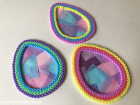Hama bead Easter egg shaped sun catchers craft