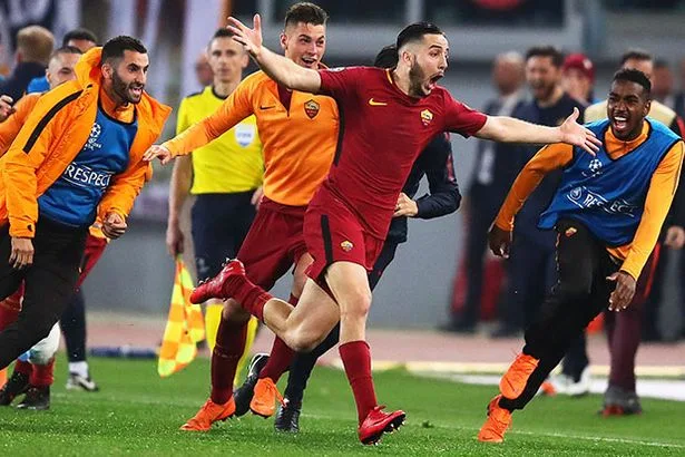 Kostas Manolas' header against Barcelona saw Roma get to the Champions League semi-finals (Image: Getty)