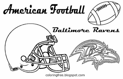 Baltimore Ravens printable North American football coloring pages for boys US sports easy clipart