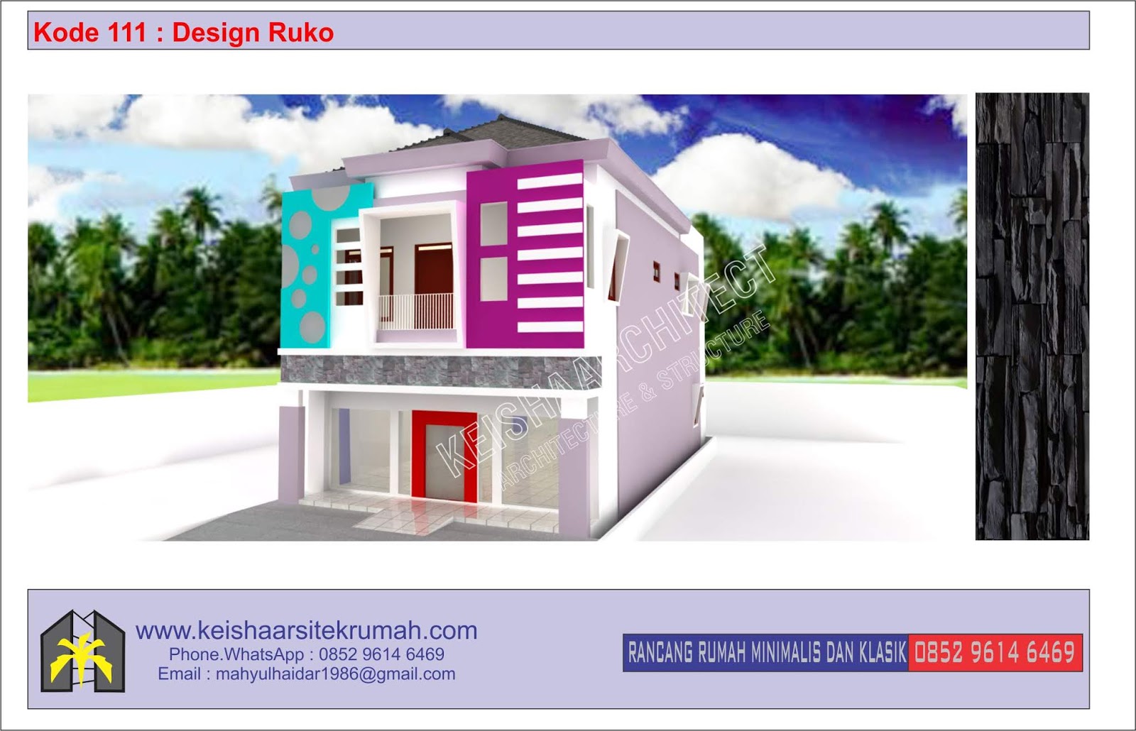 KODE 111 DESIGN RUKO LOKASI SAMARINDA KALIMANTAN TIMUR DESAIN RUMAH MINIMALIS KLASIK DAN RAB TAHUN 2021 WWWKEISHAARSITEKRUMAHCOM