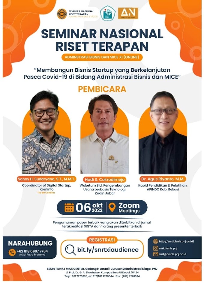 PNJ Gelar Seminar Nasional Riset Terapan Administrasi Bisnis & Mice XI Tahun 2022