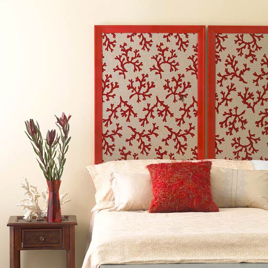 wall decor ideas using paper DIY Framed Fabric Headboard | 550 x 550