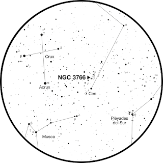 NGC 3766 en un campo de 20°