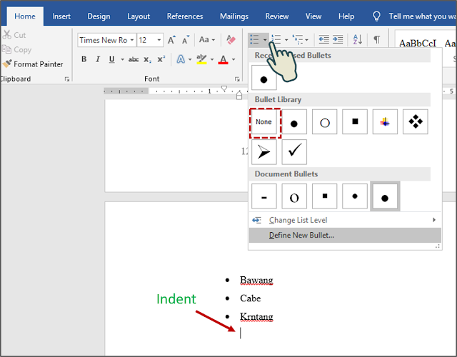 Cara 2 Membuat Bulleted List 3