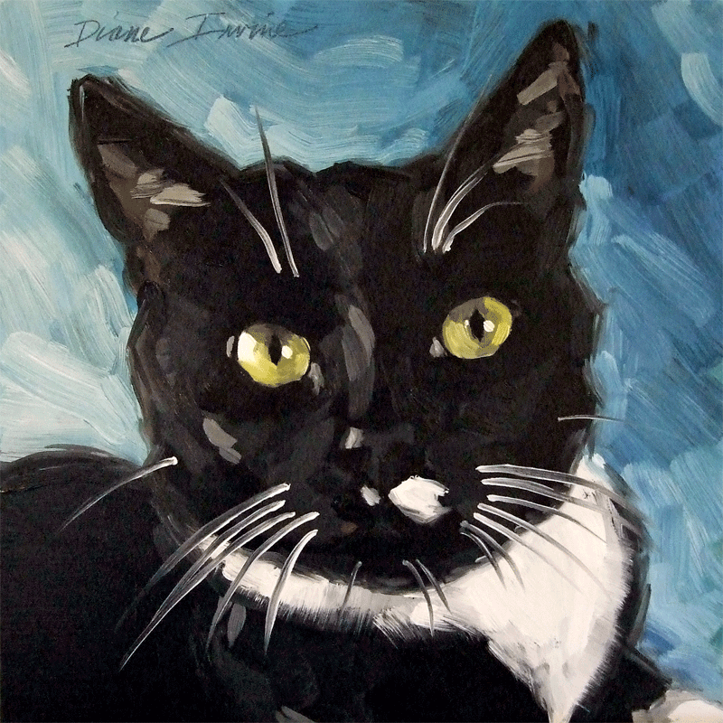 Paintings From the Parlor: Kip the Tuxedo Cat - Original ...