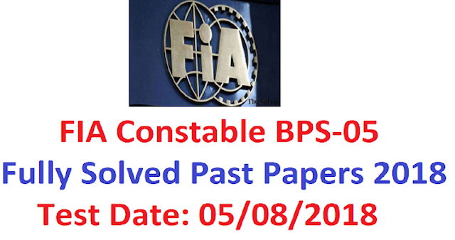 FIA Constable Past Papers 2019