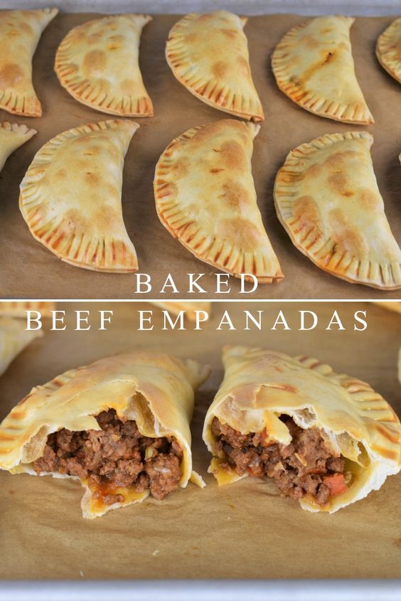 These beef empanadas are baked not fried and feature an easy-to-make ground beef filing. In this recipe we use premade empanada disks so they come together really quick. And with step by step instructions, you’ll be an expert in no-time. Empanadas make great appetizers, and they’re perfect for breakfast, brunch or as a mid-day snack. #bakedbeefempanadas #empanadas via @cook2eatwell