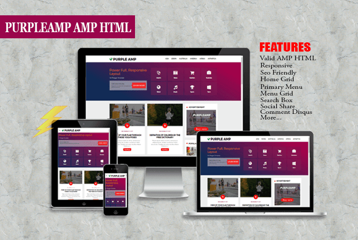 Free Download Cloning Purple AMP HTML News/Old