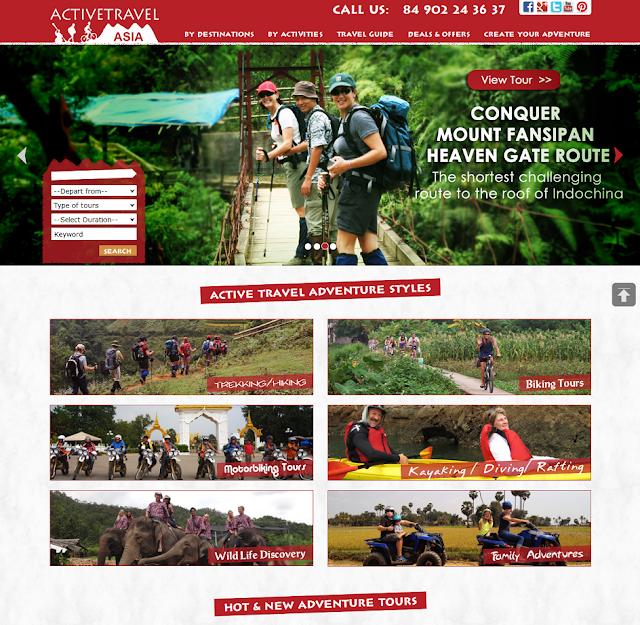 Active Travel Asia new website interface