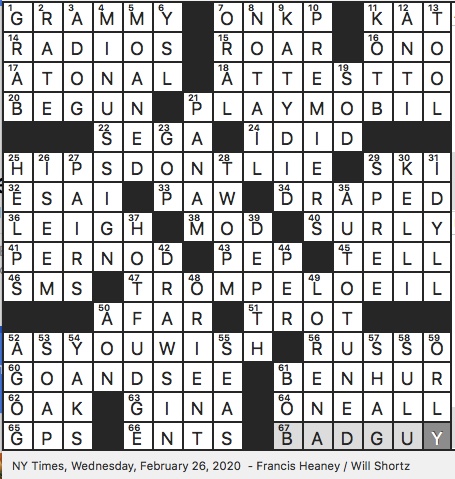 Rex Parker Does The Nyt Crossword Puzzle February 2020