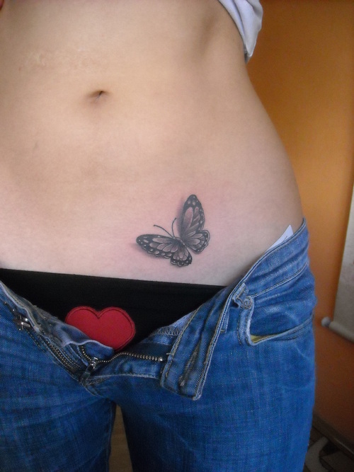 girl hip tattoos. Girl Hip Tattoos. butterfly
