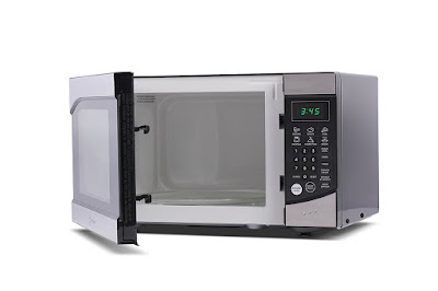 Westinghouse WM009 900 Watt Counter Top Microwave Oven, 0.9 Cubic Feet, Stainless Steel Front with Black 