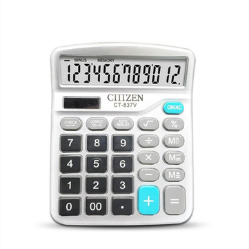 GTTTZEN Finance Calculator 12 Digits Solar and Coin Battery Power Desktop Deli Office Stationery 