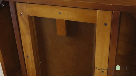 End Table with Concealed drop down-then-out compartment-gif
