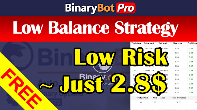 Low balance Strategy | Binary Bot | Free Download