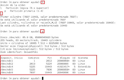 Partición lógica con Linux. Herramienta FDisk.