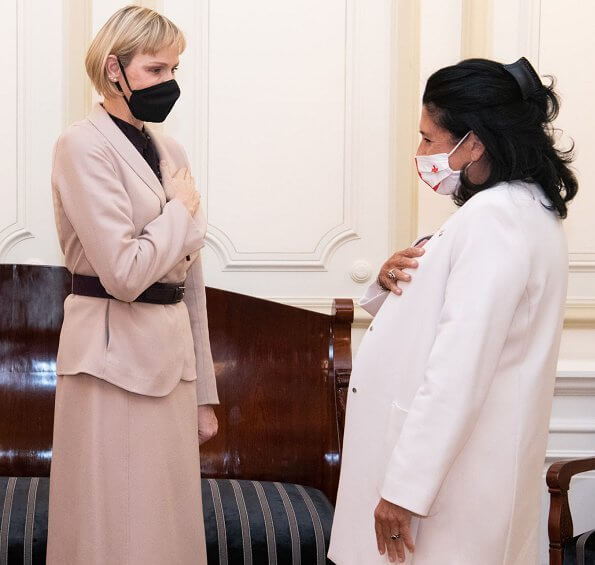 Princess Charlene attended a lunch at the Presidential Palace of Georgia at the invitation of Salome Zourabichvili, President of Georgia