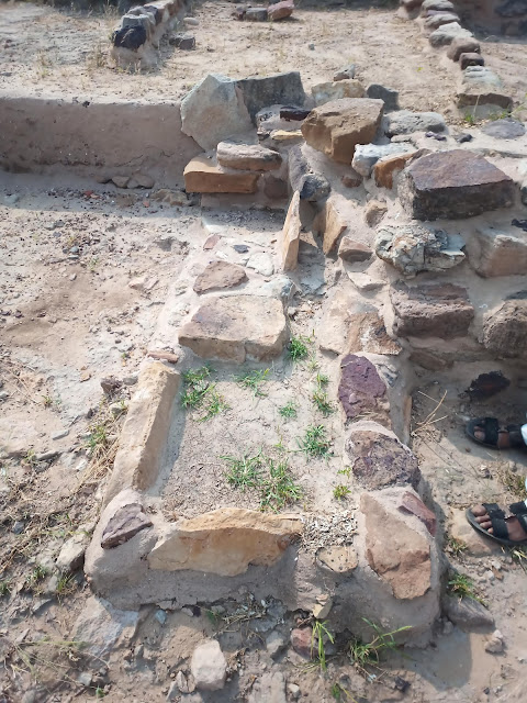 Stone foundation of small bathroom part of a house in the Dholavira Middle Town