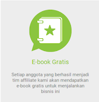 Setiap anggota yang berhasil menjadi tim affiliate maka blibli akan memberikan e-book gratis untuk menjalankan bisnis affiliate