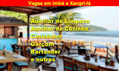 Restaurantes contratam Auxiliar de Limpeza, Garçons, Auxiliar de Cozinha e outros em Imbé e Xangri-lá