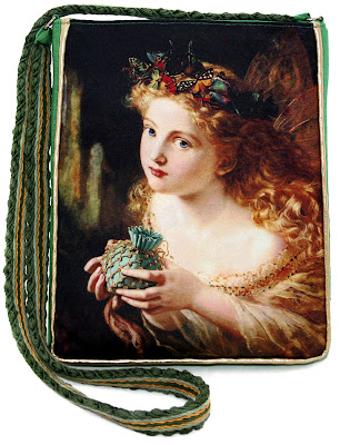 Fairytale shoulder purse in satins and silk, by Baba Studio