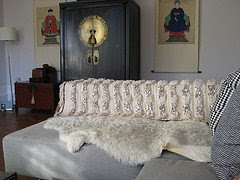 Interor Design of Wedding Blanket on a Couch