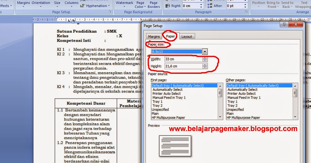 Belajar Pagemaker: Cara Print Ukuran Legal di Kertas A4 