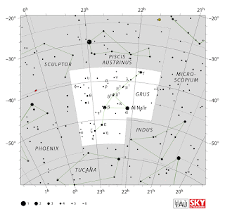 IAU: Карта на съзвездието Жерав | Grus