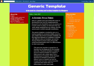 A Generic Blogger Template