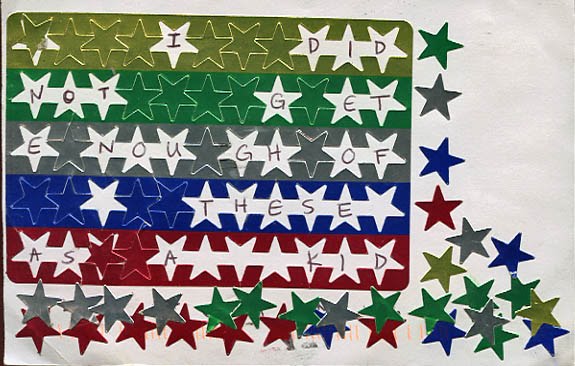 gold star sticker. Did you ever get stickers on