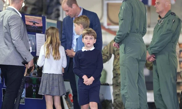 The Princess of Wales wore a single-breasted beige blazer by Blaze Milano. Princess Charlotte wore a stripe dress
