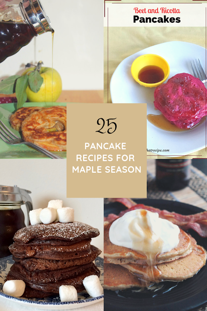 Collage of pancake photos.