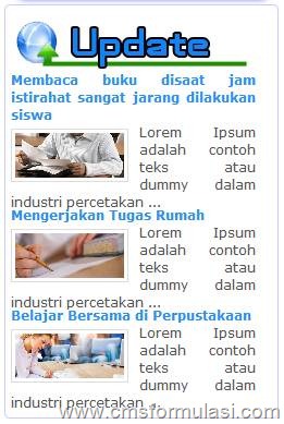 Blok Widget Recent Post untuk CMS Formulasi