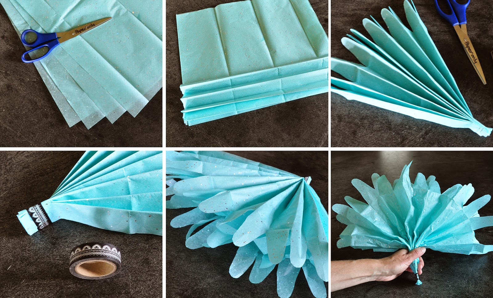 diy tissue paper pom pom gift toppers by Lorrie Everitt from Creative Bag