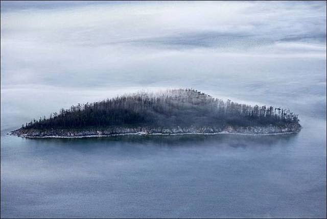 Baikal, one of the islands of the group of islands Ushkaniye