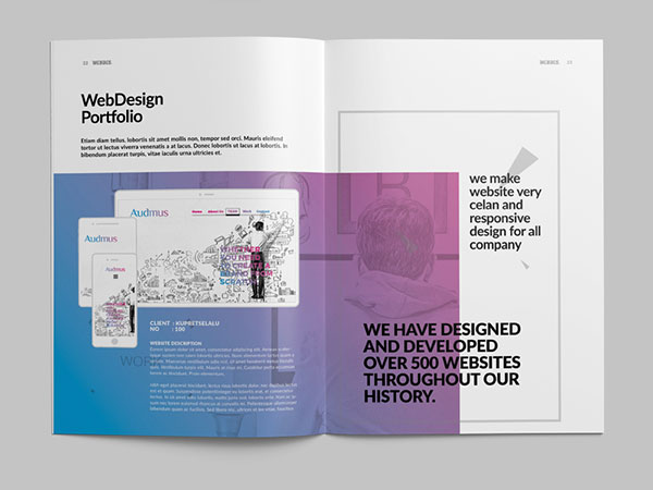 Inspirasi 20+ Desain Brosur dan Katalog Modern - Triangle Style Brochure Template