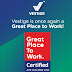 Vestige has once again achieved the prestigious certification as a "Great Place to Work" 