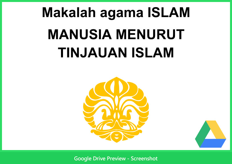 Contoh Makalah Agama Tentang Manusia Menurut Islam 